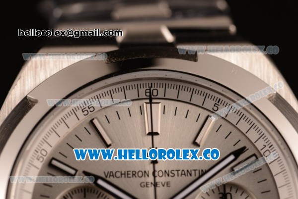 Vacheron Constantin Overseas Chrono Miyota 9015 Automatic Steel Case with Silver Dial and Steel Bracelet - Click Image to Close